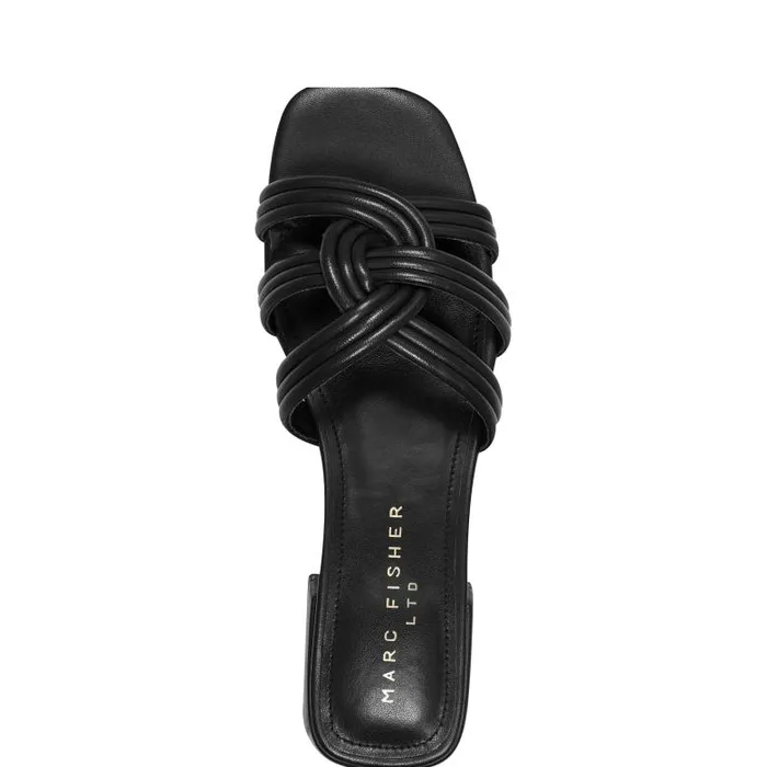 Marc Fisher Mules and Slides Women Casara Slide Sandal Black Leather
