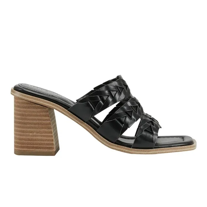 Marc Fisher Mules and Slides Women Melita Block Heel Sandal Black