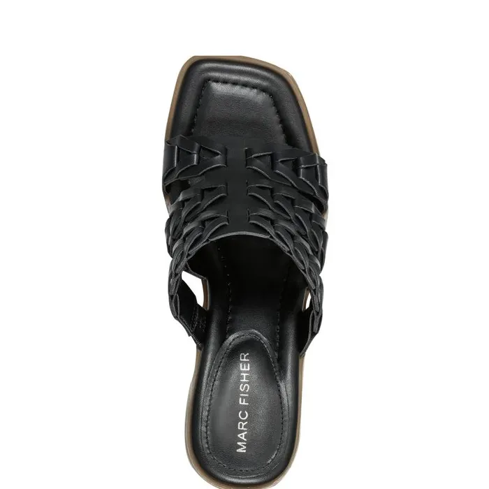 Marc Fisher Mules and Slides Women Melita Block Heel Sandal Black