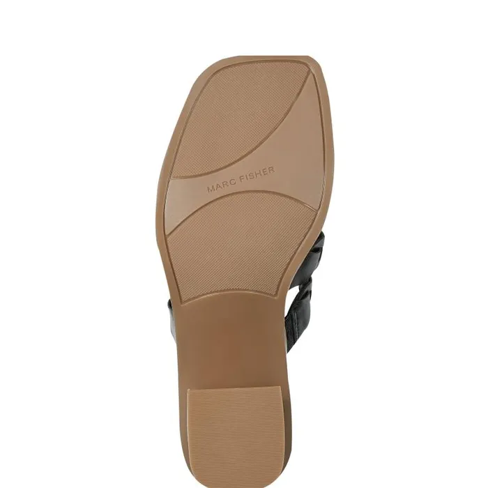 Marc Fisher Mules and Slides Women Melita Block Heel Sandal Black