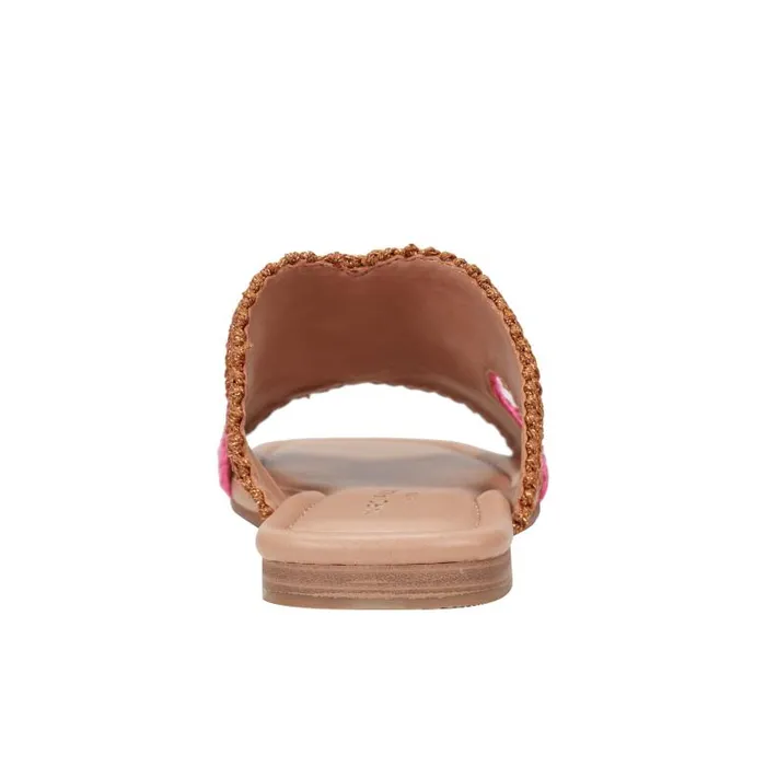 Marc Fisher Sandals Women Nashie Flat Sandal Pink Raffia