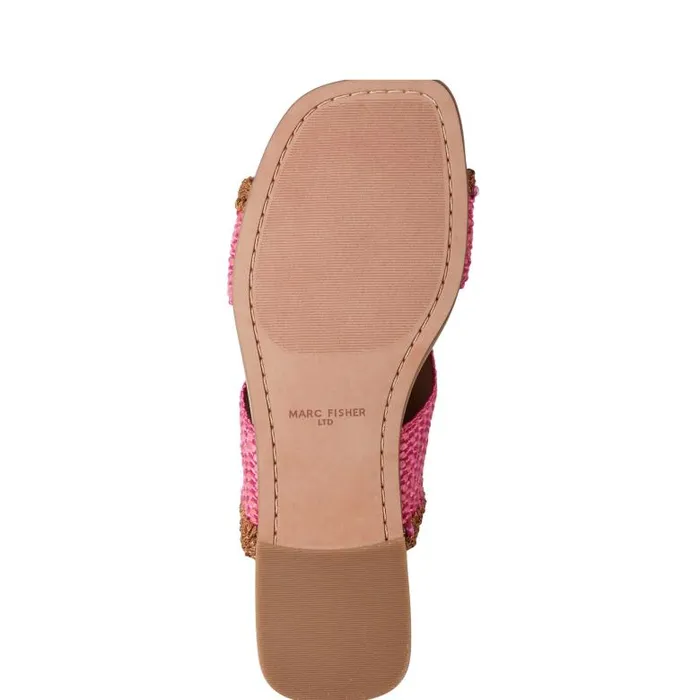 Marc Fisher Sandals Women Nashie Flat Sandal Pink Raffia