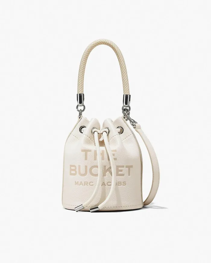 Marc Jacobs Crossbody Bags The Leather Bucket Bag Cottonsilver 8211 Women