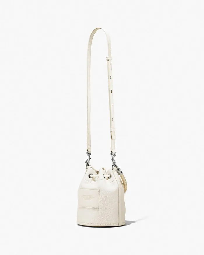 Marc Jacobs Crossbody Bags The Leather Bucket Bag Cottonsilver 8211 Women