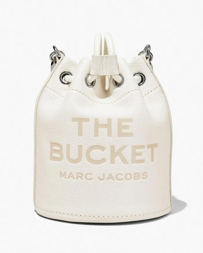 Marc Jacobs Crossbody Bags The Leather Bucket Bag Cottonsilver 8211 Women