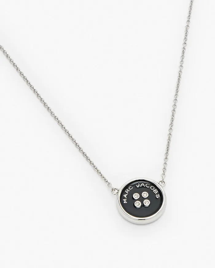 Marc Jacobs Necklaces The Button Pendant Necklace Silverblack 8211 Women