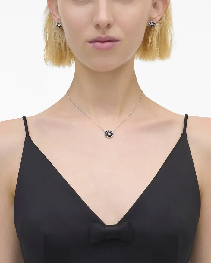 Marc Jacobs Necklaces The Button Pendant Necklace Silverblack 8211 Women
