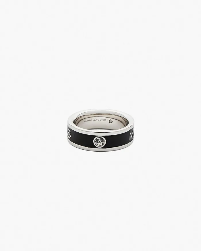 Marc Jacobs Rings Enamel Ring Silverblack 8211 Women