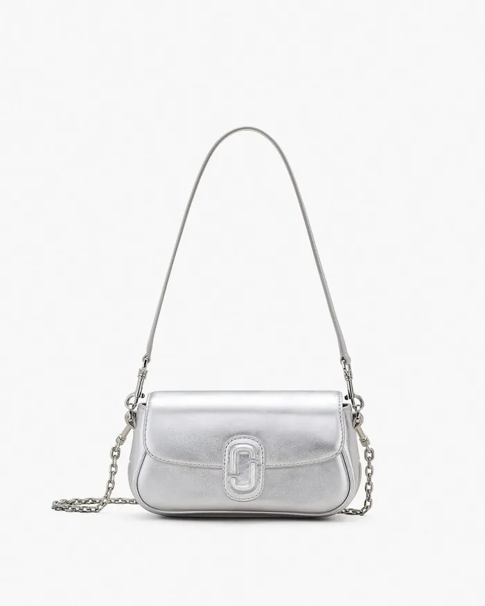 Marc Jacobs Shoulder Bags The Metallic Leather Clover Shoulder Bag Silver 8211 Women