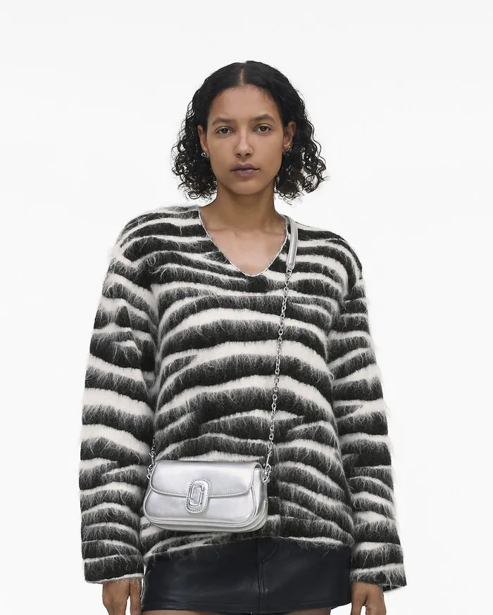 Marc Jacobs Shoulder Bags The Metallic Leather Clover Shoulder Bag Silver 8211 Women
