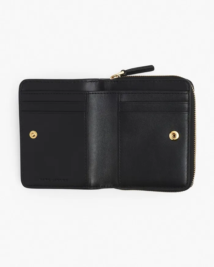 Marc Jacobs Small Wallets The Leather Mini Compact Wallet Black 8211 Women
