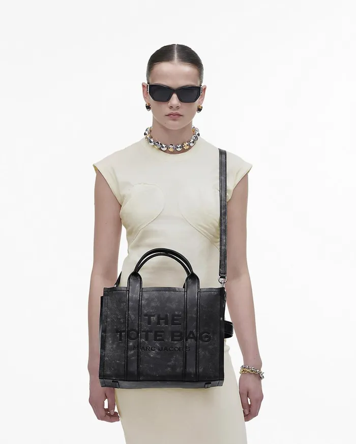 Marc Jacobs The Tote Bag The Distressed Leather Medium Tote Bag Black 8211 Women