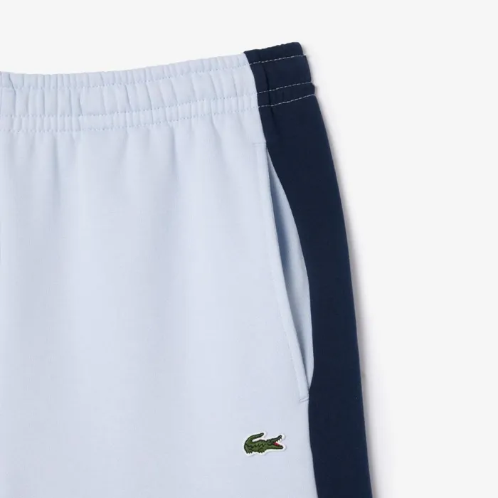 Matching Sets Men Lacoste Men039s Regular Fit Brushed Fleece Colorblock Shorts Light Blue Navy Blue White Ihi
