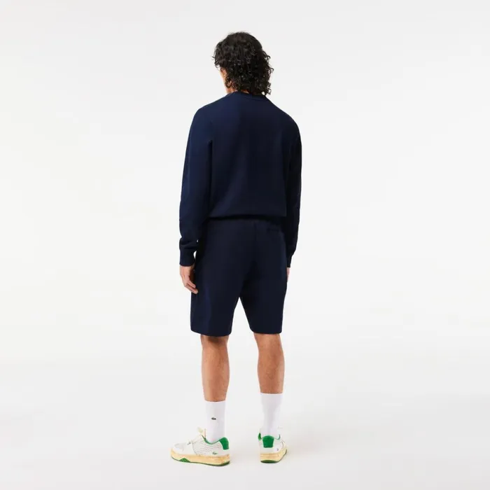 Matching Sets Men Lacoste Mens Unbrushed Cotton Fleece Shorts Navy Blue 166