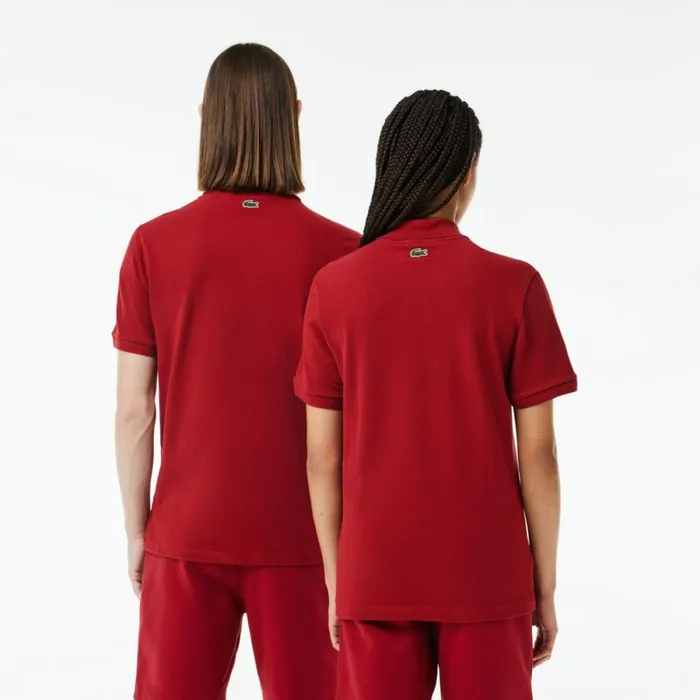 Matching Sets Men Lacoste Unisex Signature Print Stretch Piqu Polo Bordeaux Ixx