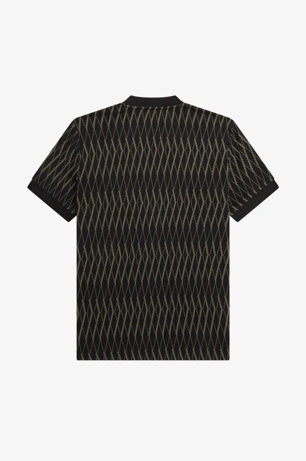 Men Argyle Jacquard TShirt Black Fred Perry TShirts