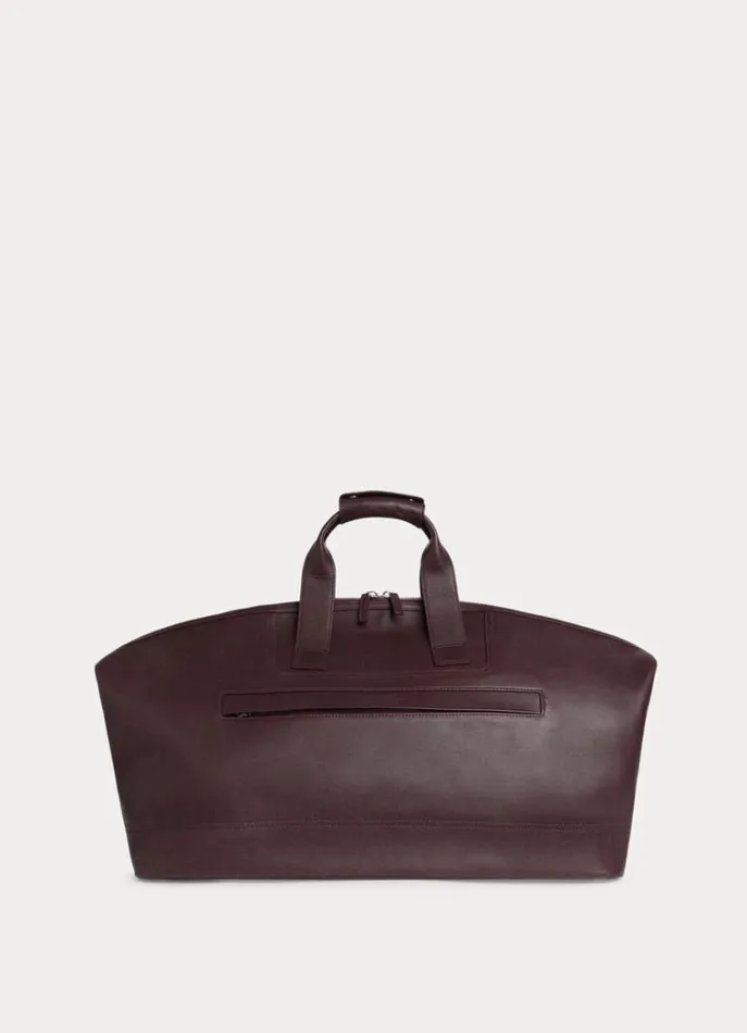 Men Bags and Luggage Hackett London Leather Travel Bag Oxblood Red