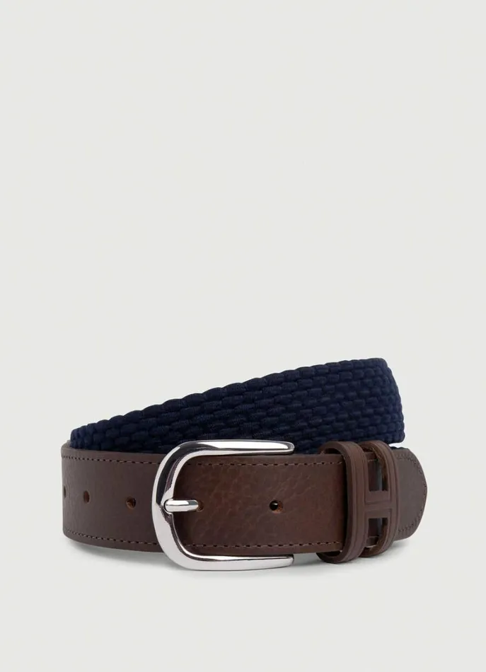 Men Belts Hackett London Braided Belt Navy