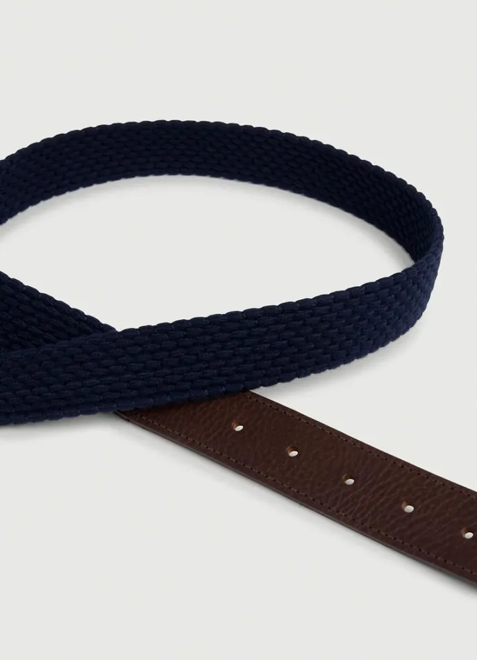 Men Belts Hackett London Braided Belt Navy