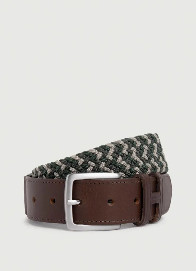 Men Belts Hackett London Multicolour Braided Belt Khaki