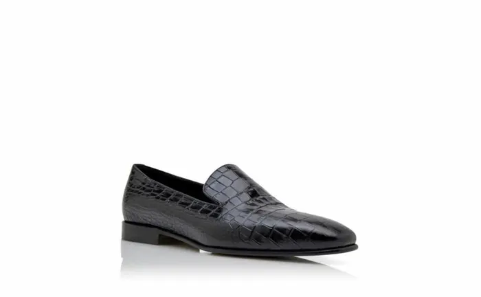 Men Black Calf Leather Loafers Manolo Blahnik Loafers