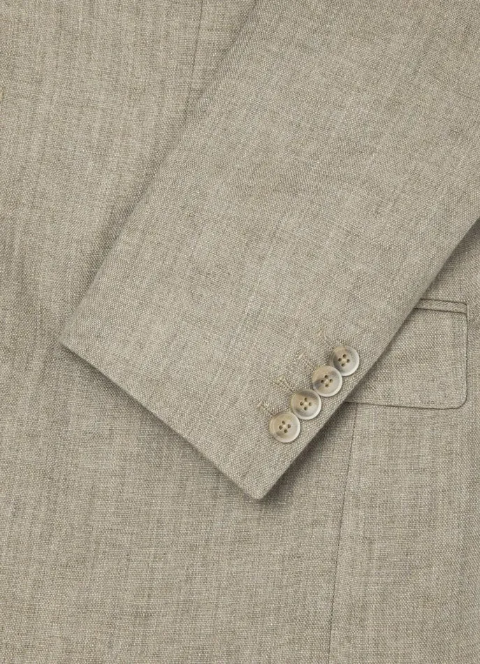 Men Blazers Hackett London Classic Fit Linen Blazer Taupe Beige