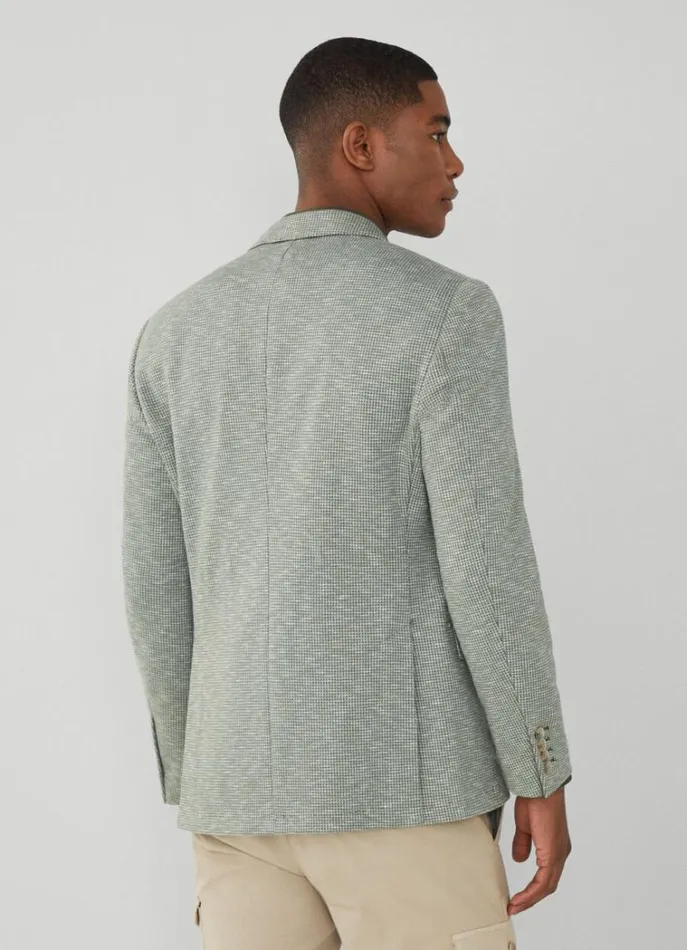 Men Blazers Hackett London Puppytooth Blazer Khaki