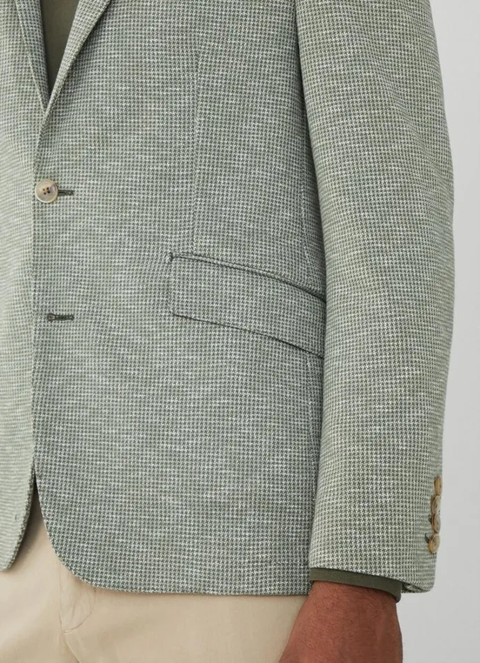 Men Blazers Hackett London Puppytooth Blazer Khaki