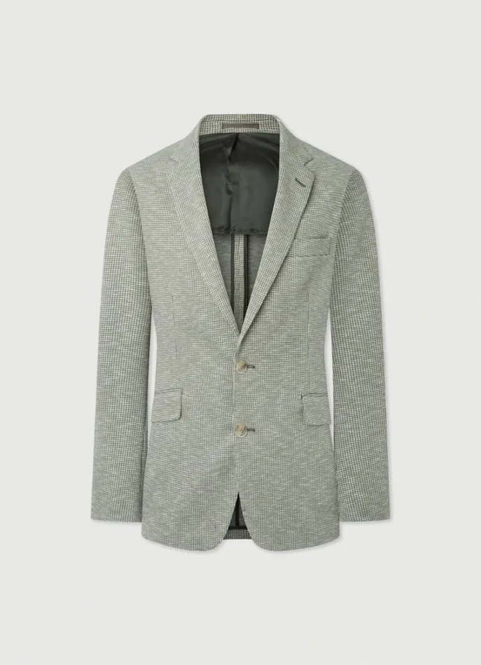 Men Blazers Hackett London Puppytooth Blazer Khaki