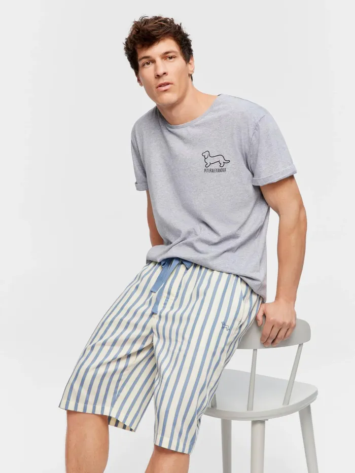 Men Blue Stripe Sleep Short Multi Peter Alexander Shorts