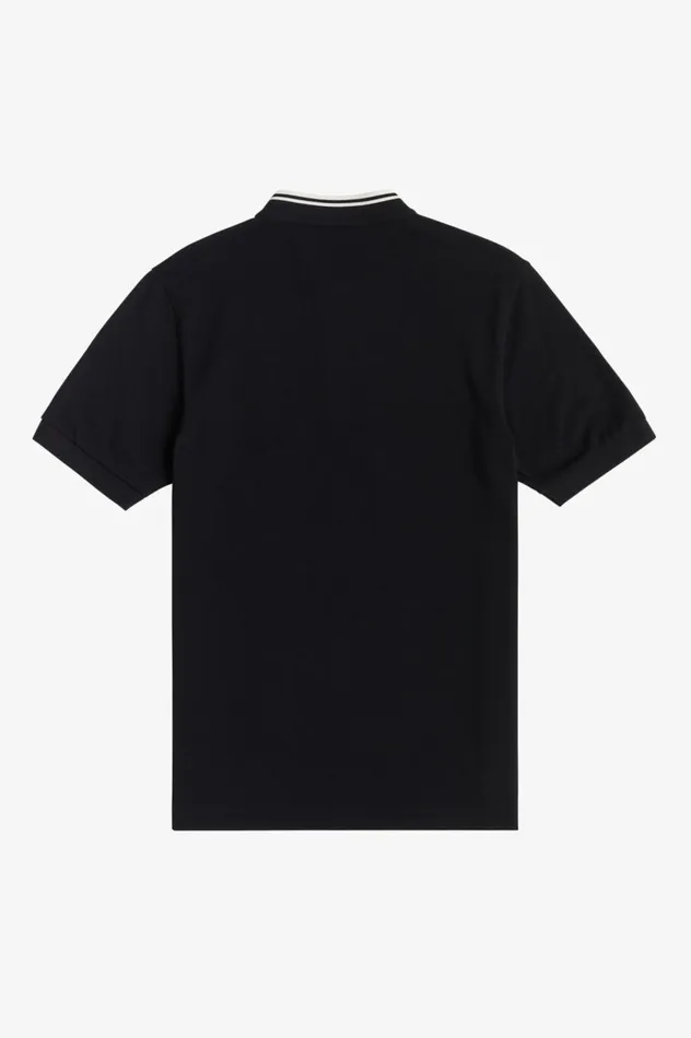 Men Bomber Collar Polo Shirt Black Fred Perry Polo Shirts