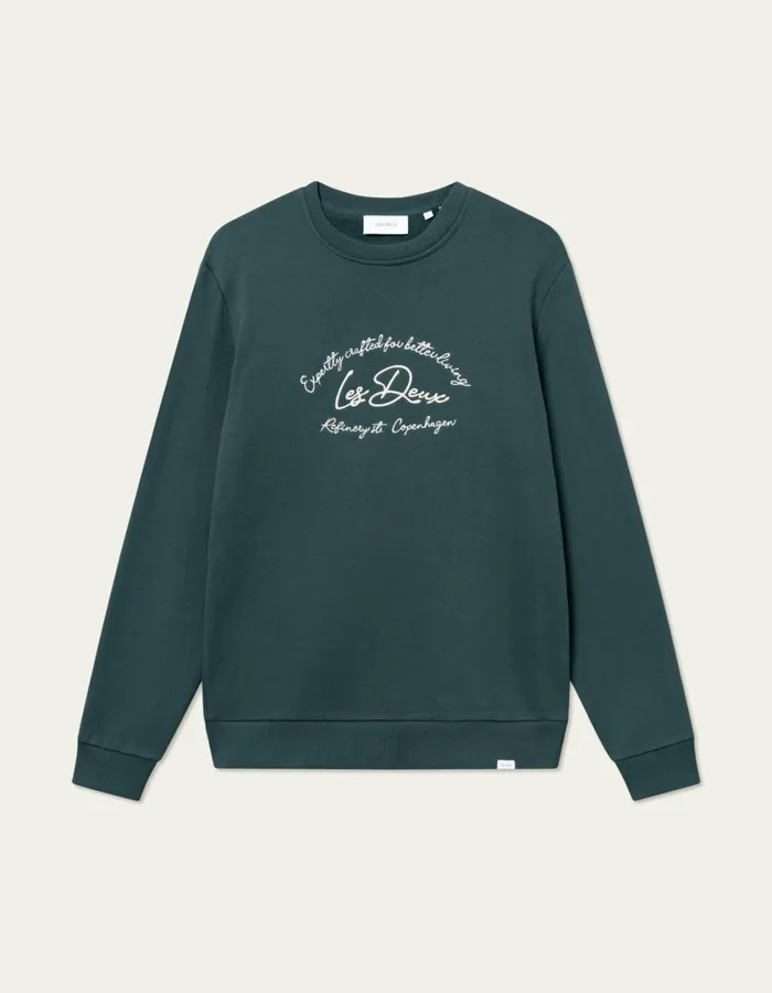 Men Camden Sweatshirt 8211 Pine GreenIvory Les Deux HoodiesSweatshirts