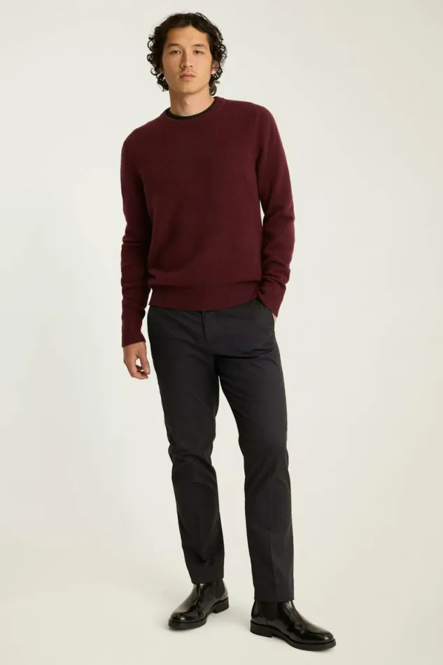 Men Cashmere Crew Neck Sweater Burgundy Bonobos Crew and VNeck Sweaters