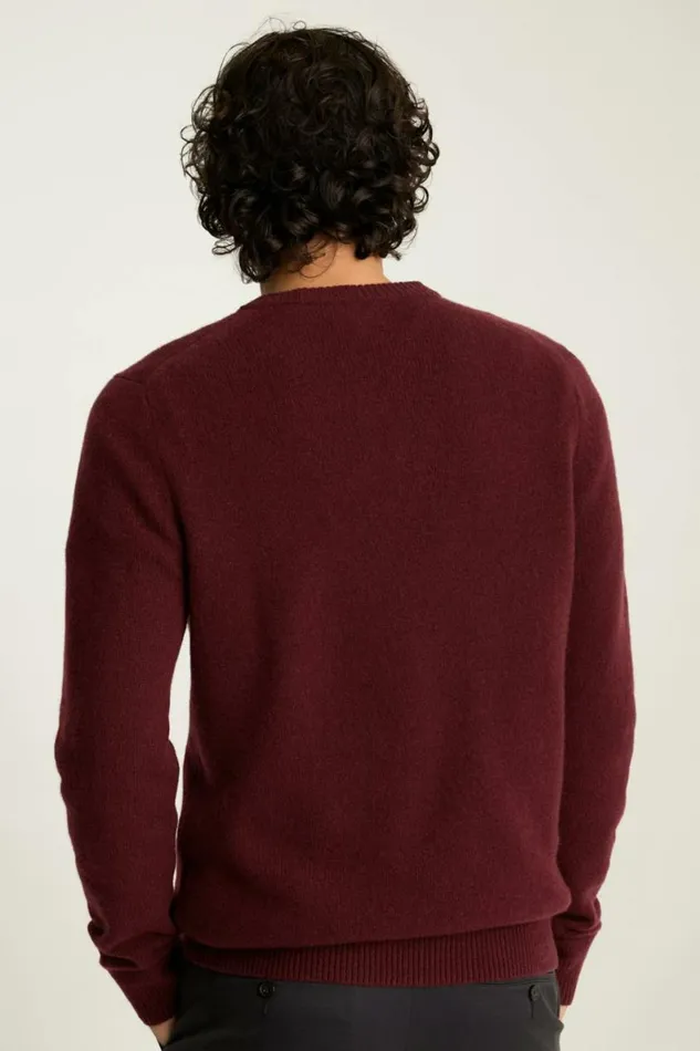 Men Cashmere Crew Neck Sweater Burgundy Bonobos Crew and VNeck Sweaters