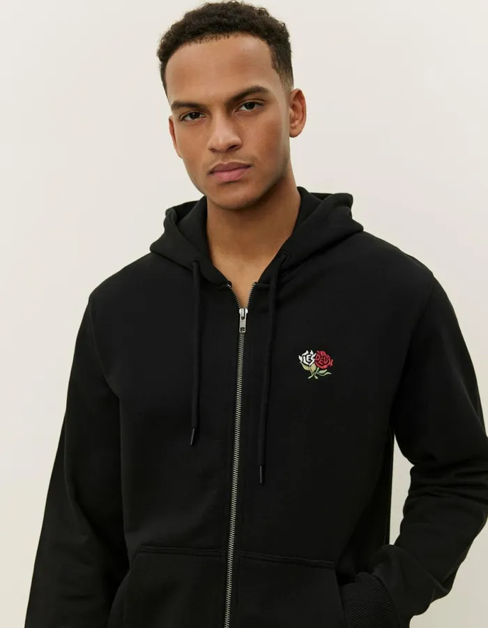 Men Clyde Zipper Hoodie 8211 BlackBlack Les Deux HoodiesSweatshirts