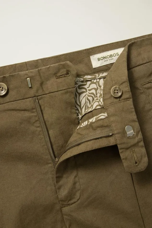 Men Coastal Linen Short Espresso Brown Bonobos Seasonal Pants