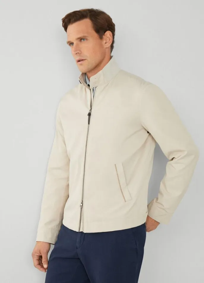 Men Coats and Jackets Hackett London Harrington Jacket Beige