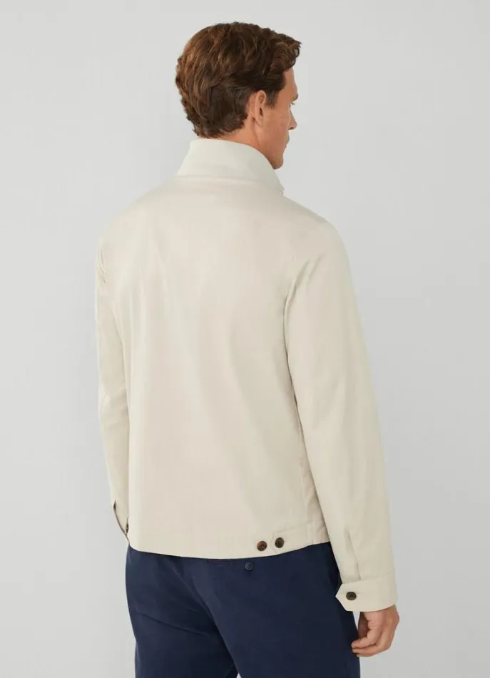 Men Coats and Jackets Hackett London Harrington Jacket Beige