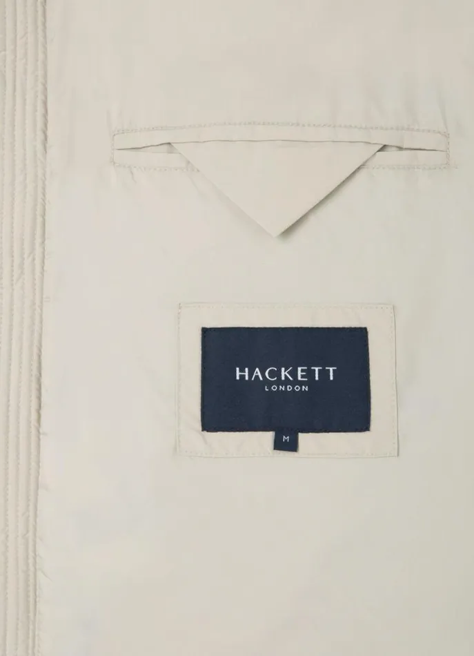 Men Coats and Jackets Hackett London Padded Hybrid Gilet Sand Beige