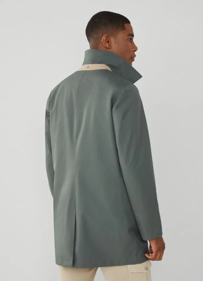 Men Coats and Jackets Hackett London WaterResistant Mac Khaki