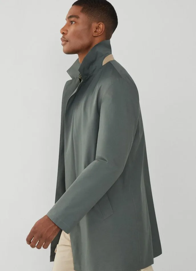Men Coats and Jackets Hackett London WaterResistant Mac Khaki