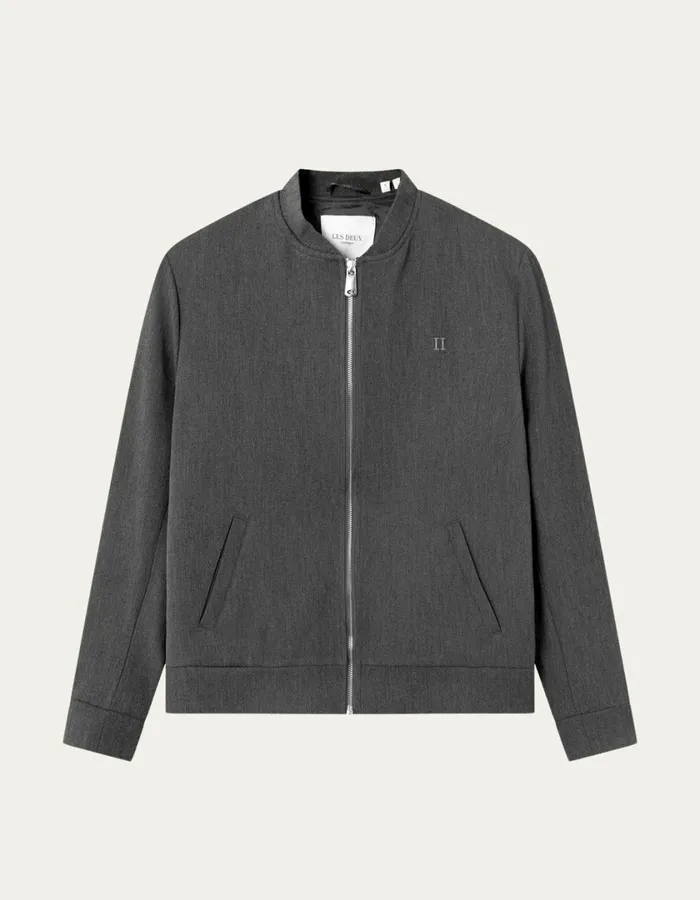 Men Como Bomber Jacket 8211 Grey Melange Les Deux JacketsCoats