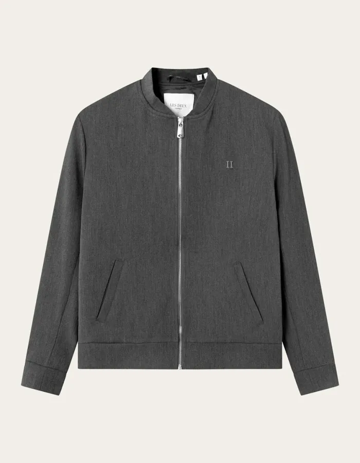 Men Como Bomber Jacket 8211 Grey Melange Les Deux JacketsCoats