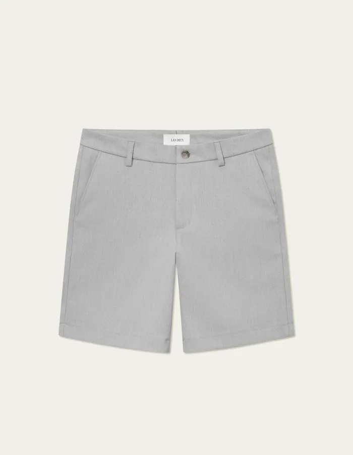 Men Como Reg Herringbone Shorts 8211 Light Grey Melange Les Deux Shorts