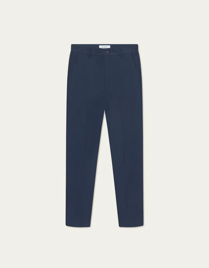 Men Como Reg Texture Suit Pants 8211 Dark Navy Les Deux Pants