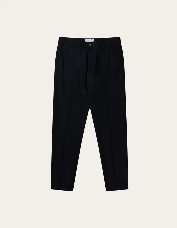 Men Como Reg Wool Suit Pants 8211 Dark Navy Melange Les Deux Pants