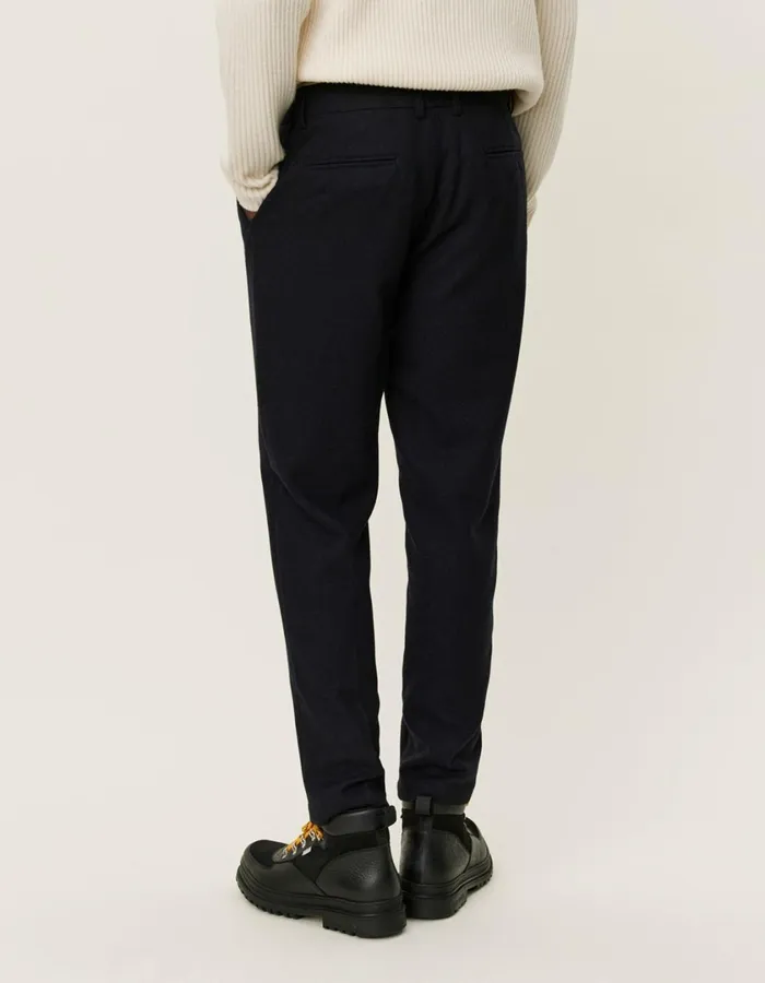 Men Como Reg Wool Suit Pants 8211 Dark Navy Melange Les Deux Pants