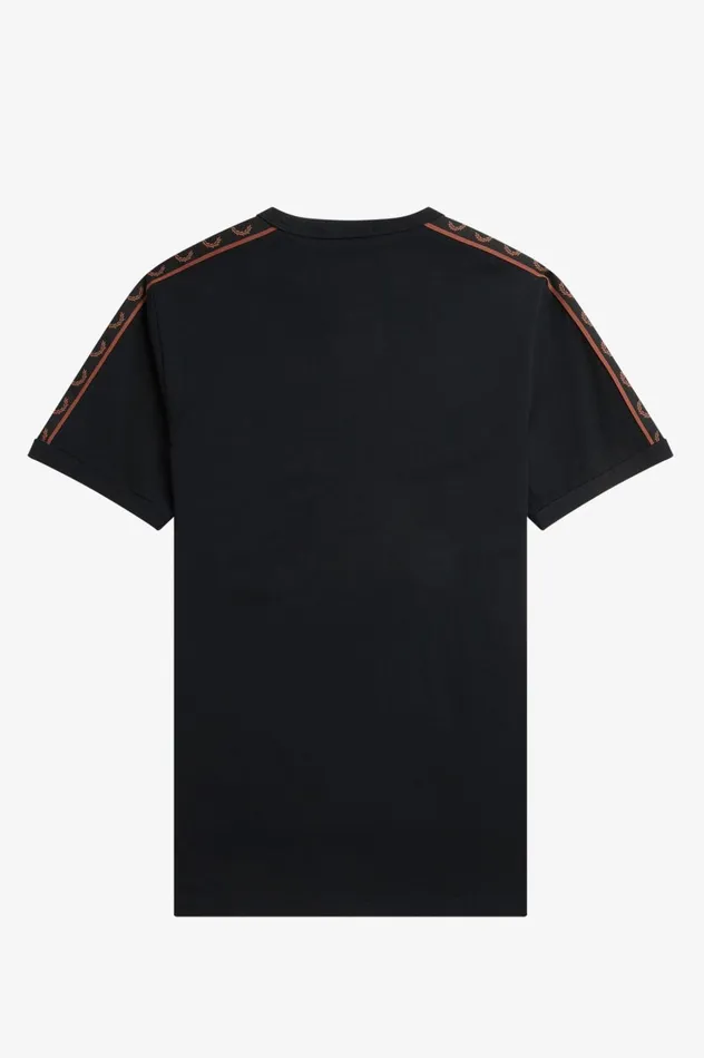 Men Contrast Tape Ringer TShirt Blackwhisky Brown Fred Perry TShirts