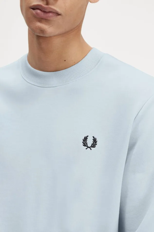 Men Crew Neck Sweatshirt Light Ice Fred Perry Sweatshirts