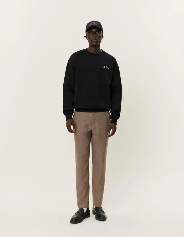 Men Crew Sweatshirt 8211 BlackLight Ivory Les Deux HoodiesSweatshirts
